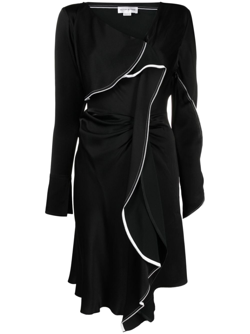 asymmetric draped midi dress - 1