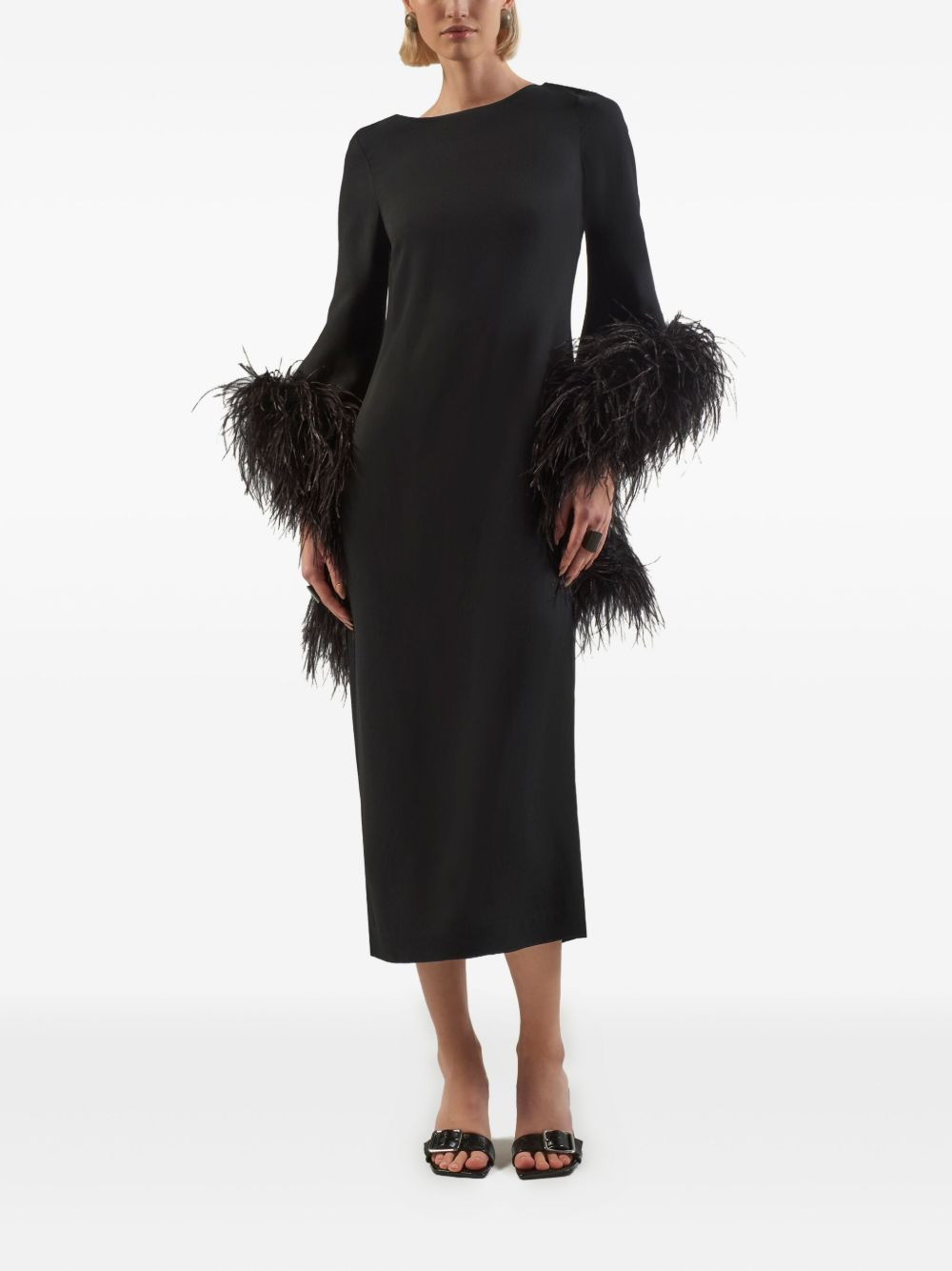 Del Lago feather-embellished midi dress - 2
