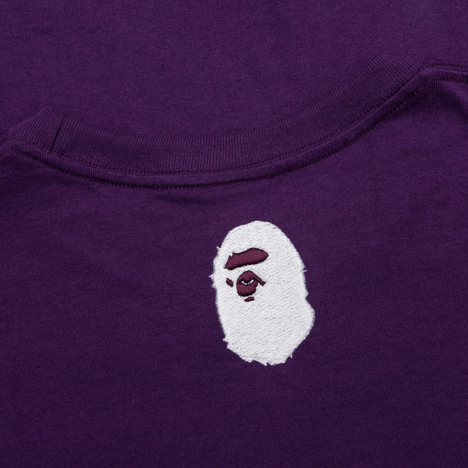 A BATHING APE LOGO TEE - PURPLE - 4