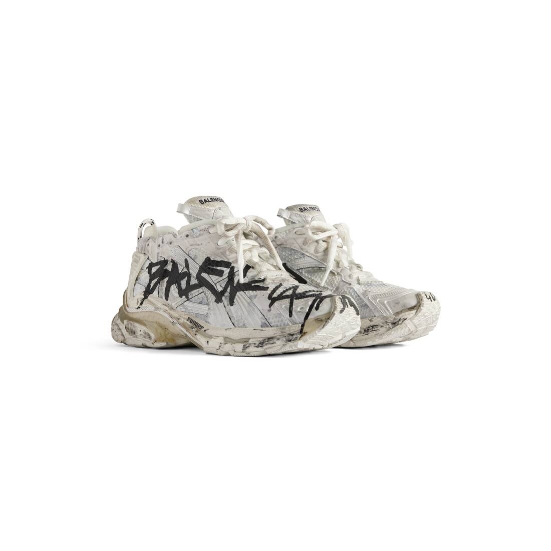 Men's Runner Graffiti Sneaker in White - 2