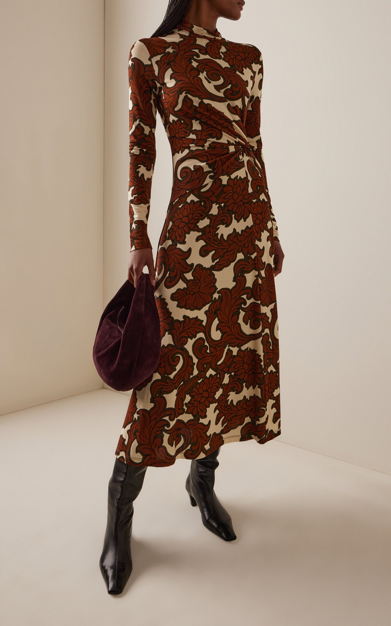 Cara Cara Hera Ruched Printed Jersey Midi Dress print outlook