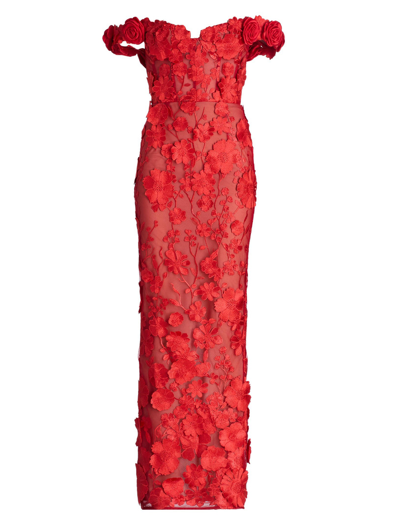 Women's Jasmine Off-the-Shoulder Gown - Red 1