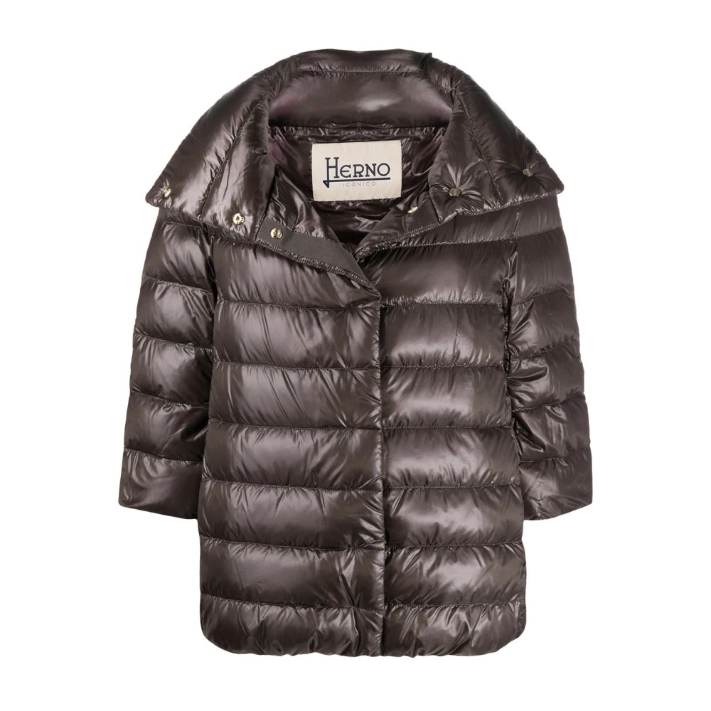 BROWN NYLON ULTRALIGHT JACKET - 1