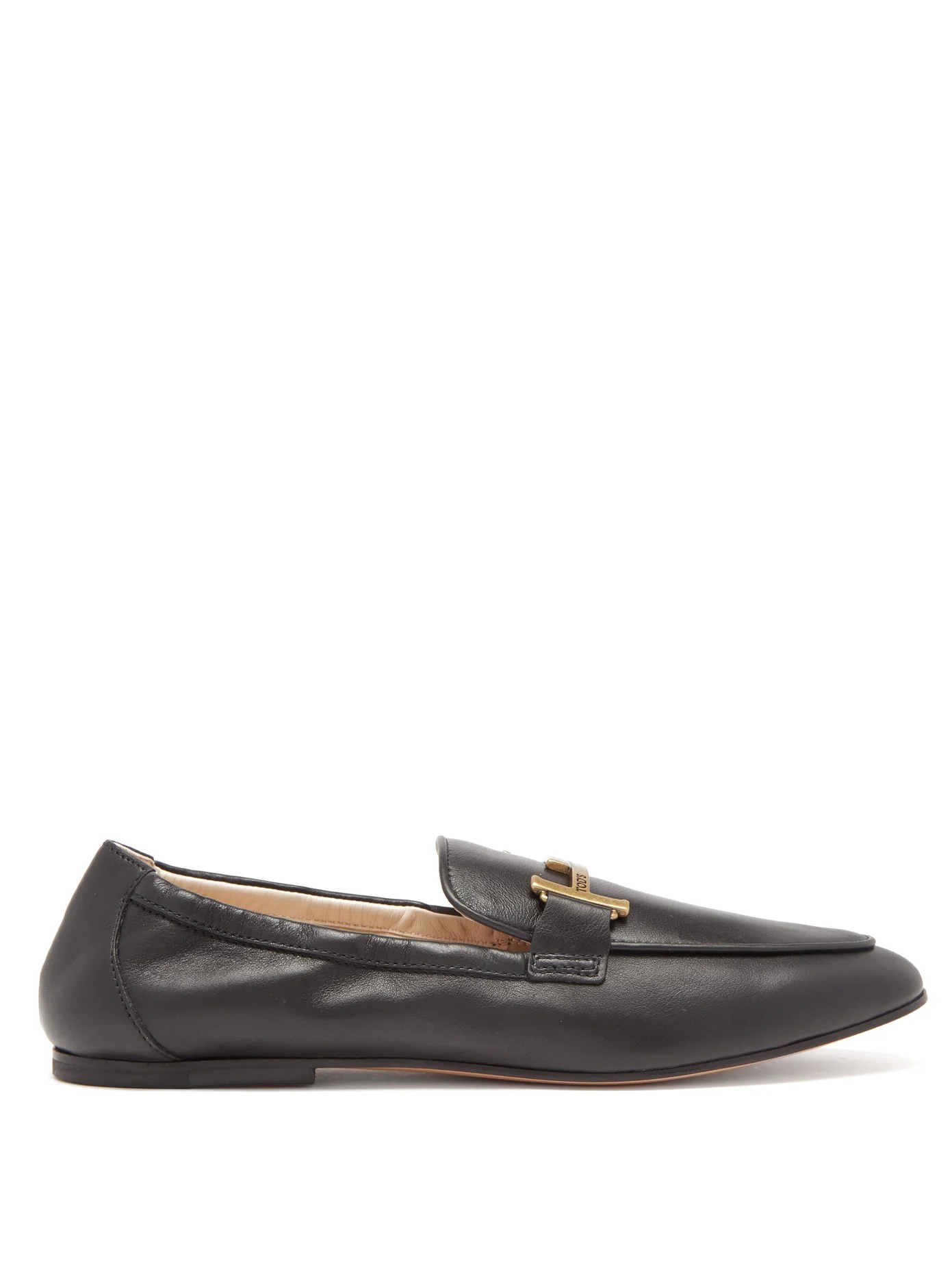 T-logo leather loafers - 1