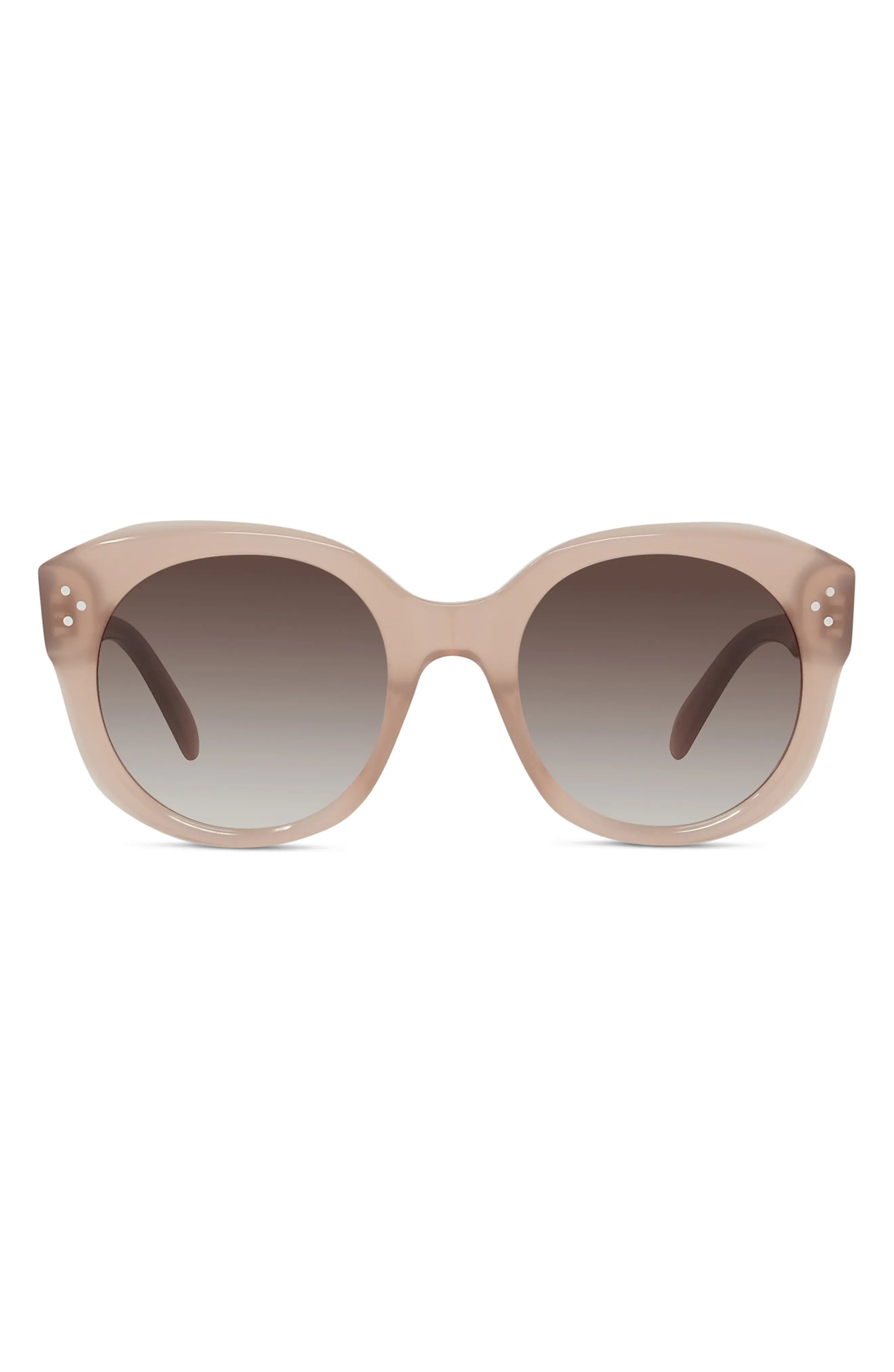 53mm Round Sunglasses in Shiny Lt Brown /Grdnt Brown - 1