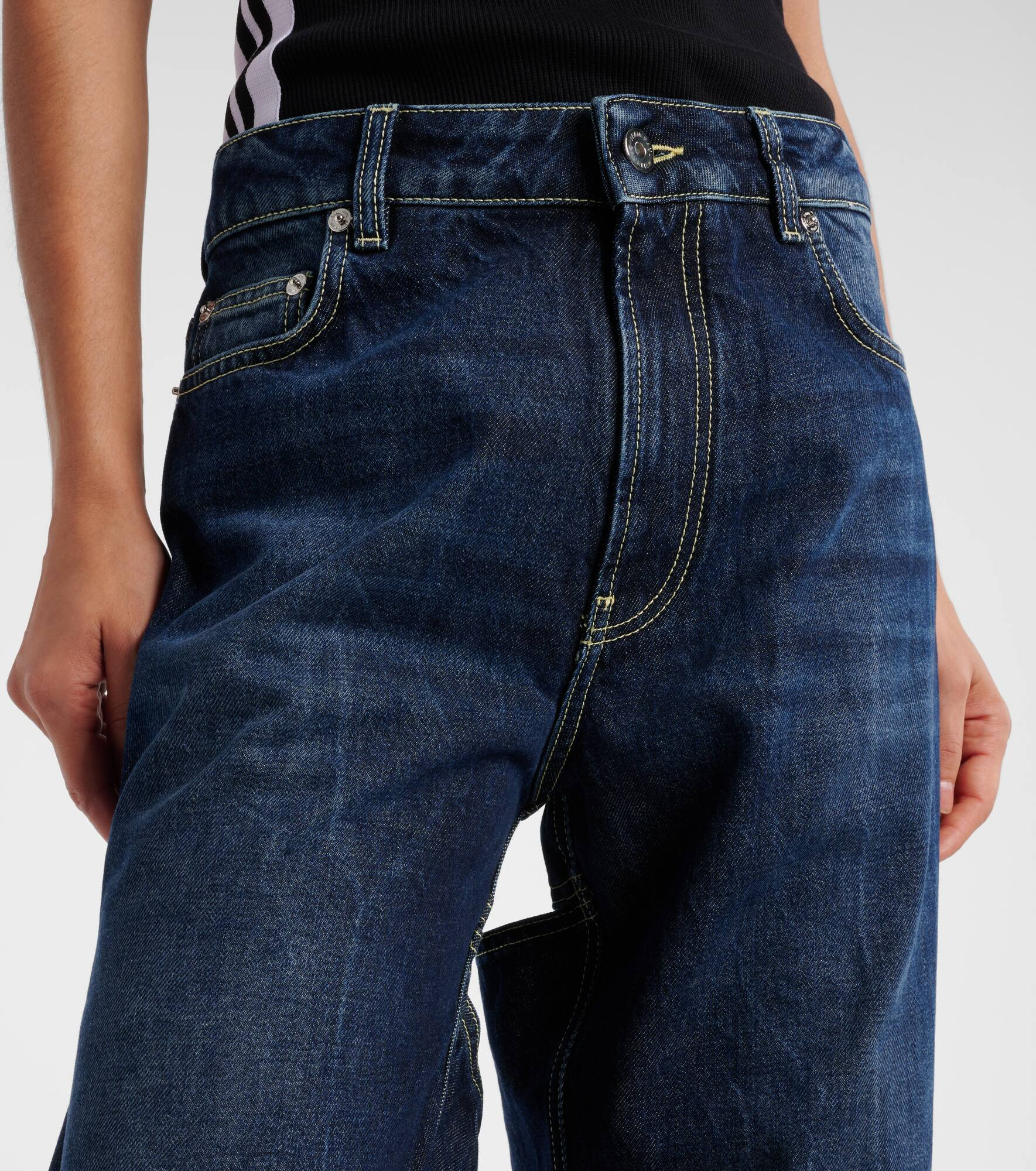 Cutout high-rise wide-leg jeans - 4