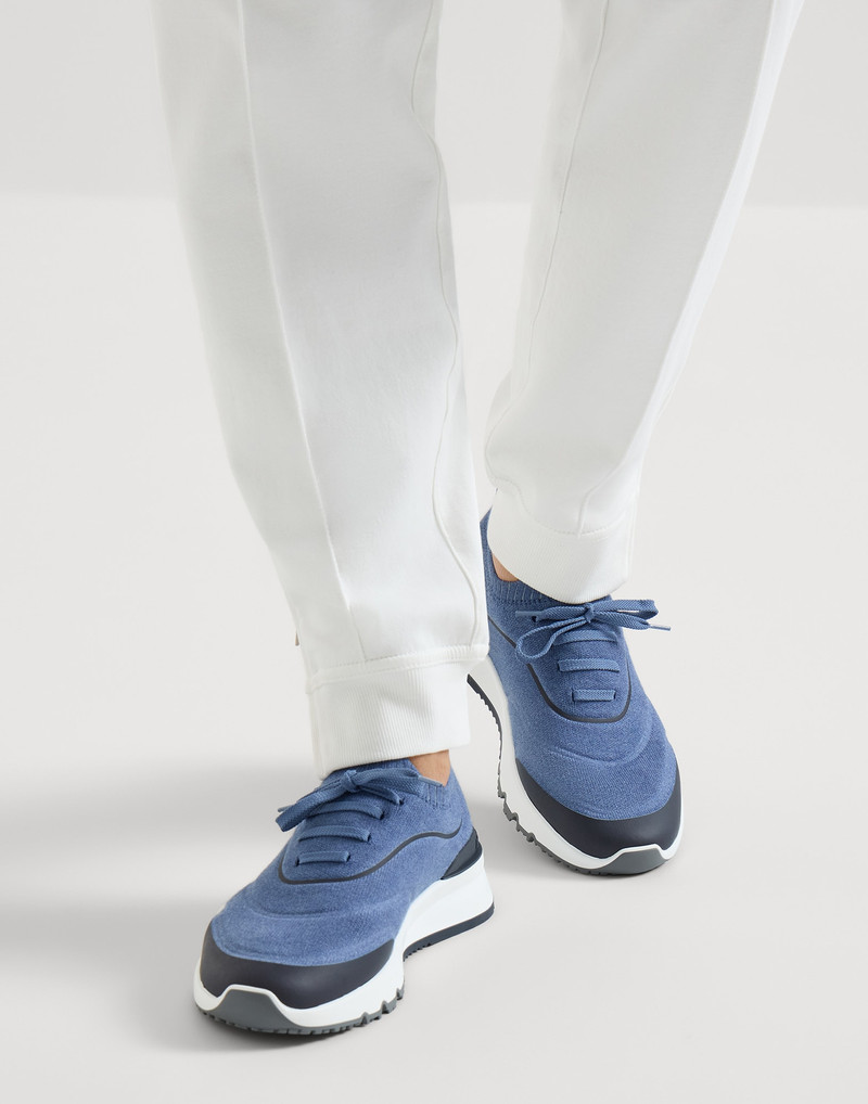 Techno cotton knit runners with heat-bonded details 5