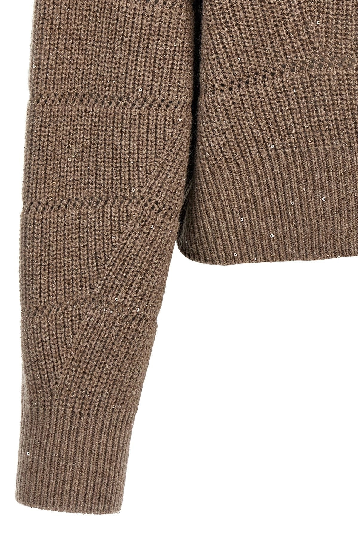 Brunello Cucinelli Women 'Rustic Dazzling Net' Cropped Sweater - 4