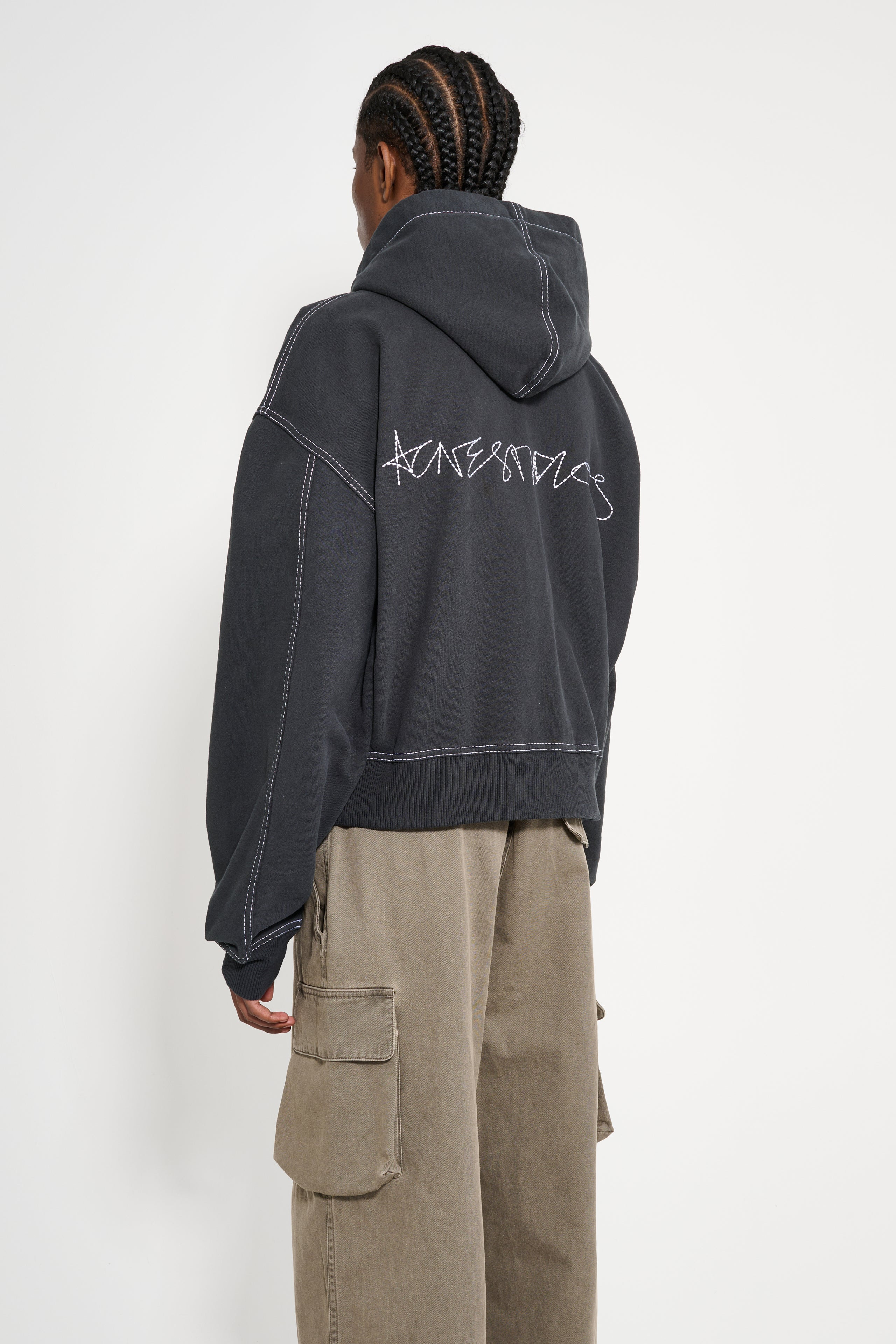 ACNE STUDIOS HOODED SWEATSHIRT FADED BLACK - 4