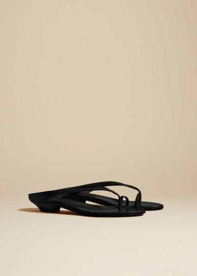 KHAITE The Marion Flat in Black Leather outlook