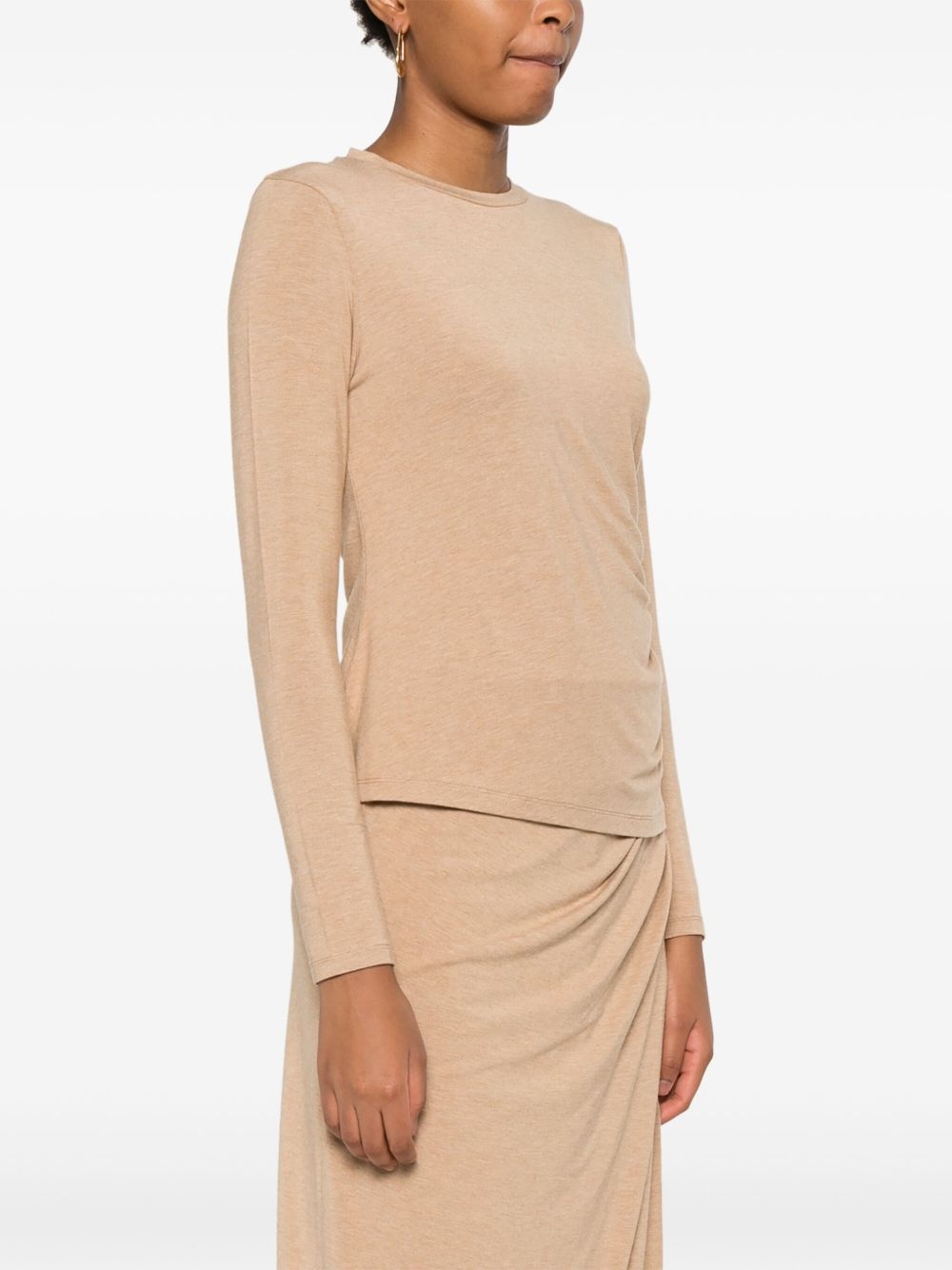 draped crew-neck top - 3