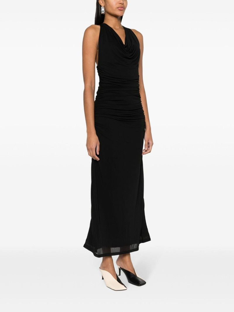 draped-collar sleeveless dress 3