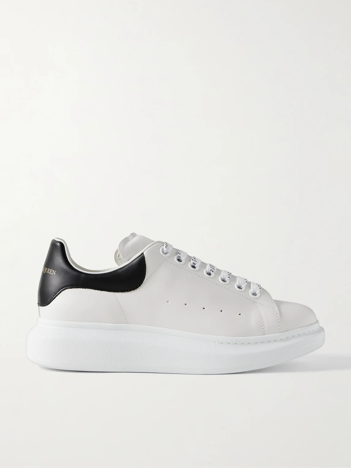 Exaggerated-Sole Leather Sneakers - 1