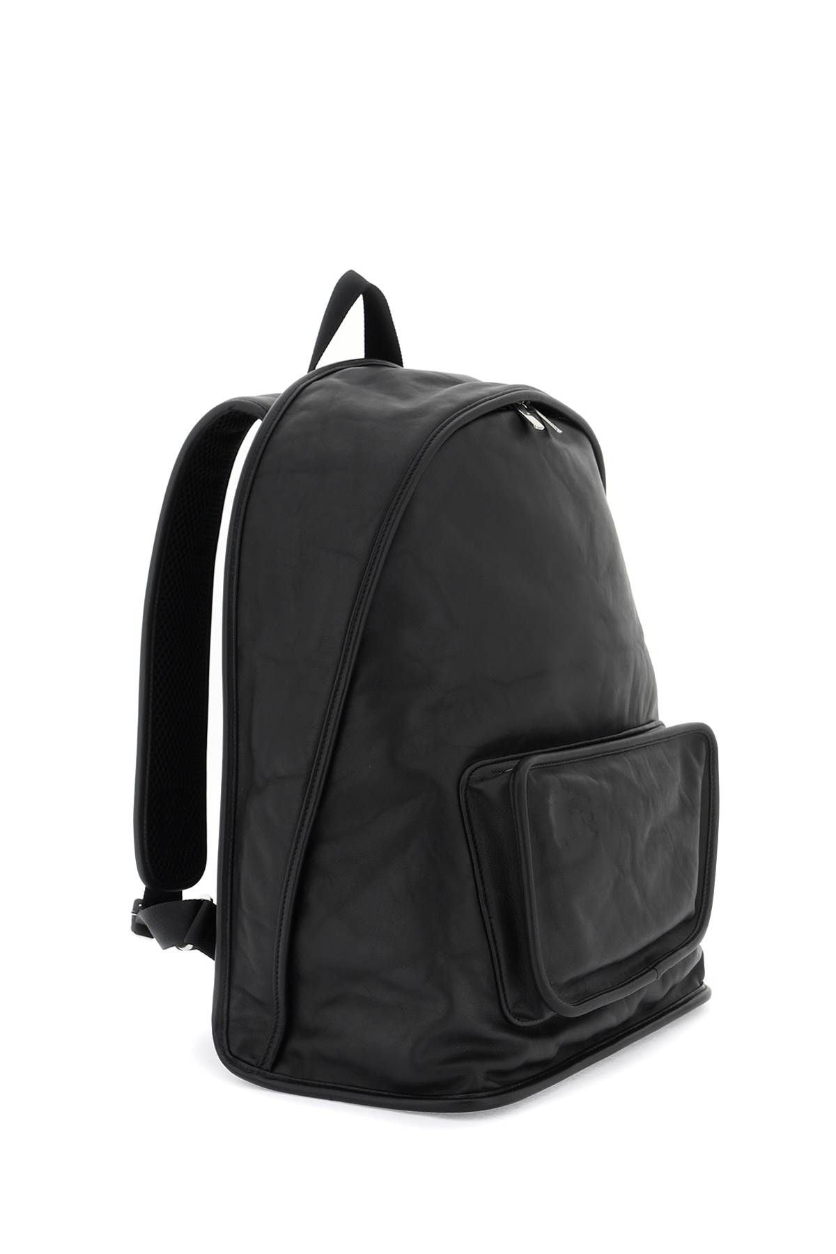 'CRINKLED LEATHER SHIELD BACKPACK - 3