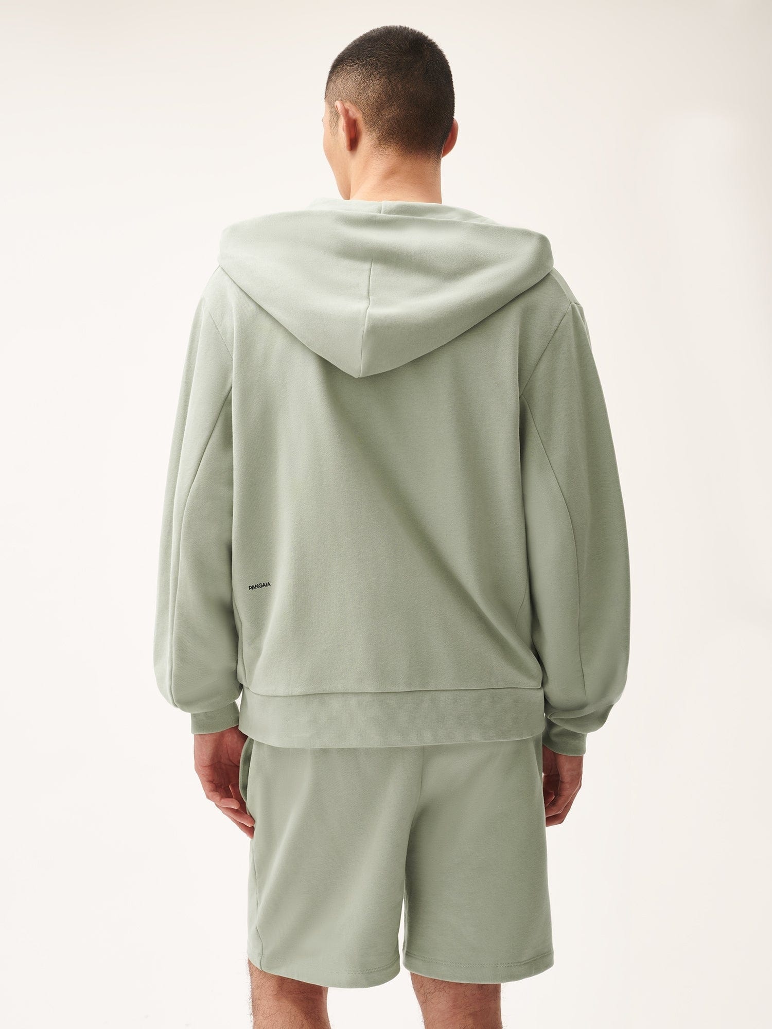 Mens 365 Midweight Snap Button Hoodie - Moss Green - 3