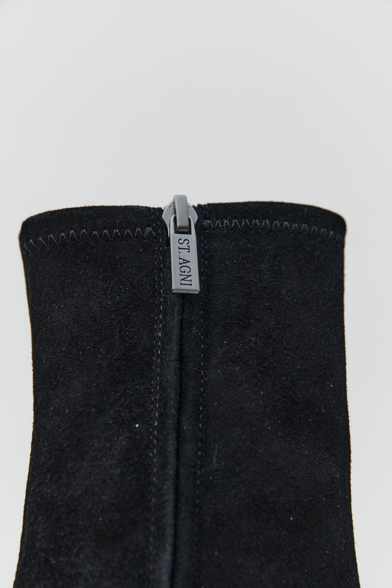 ST. AGNI Suede Ankle Boot - Black outlook