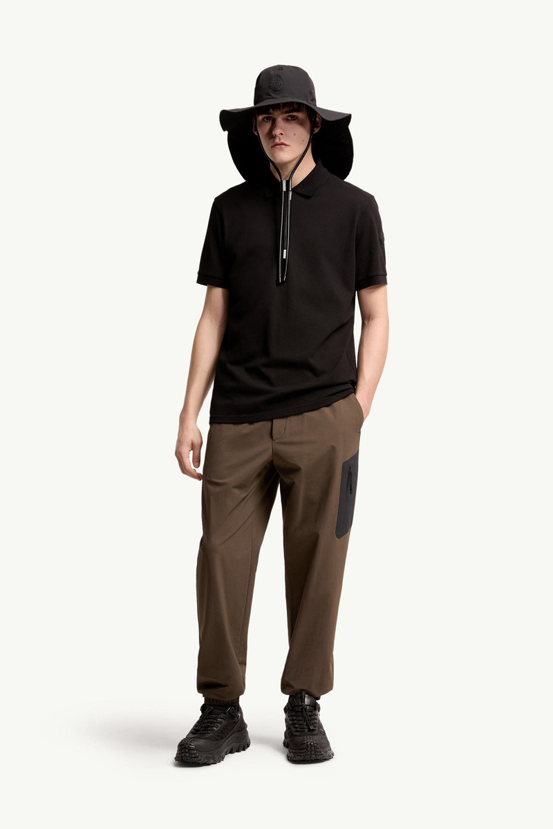 Moncler Logo Cotton Piquet Half-Zip Polo Shirt outlook