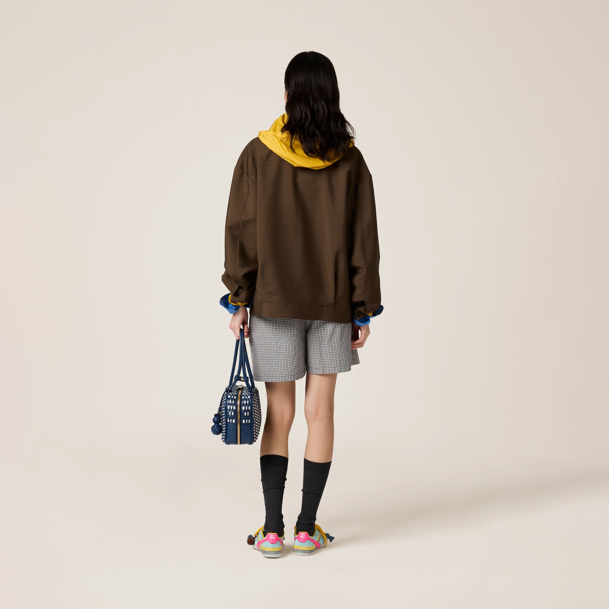 Kid mohair and technical pongé blouson jacket - 3