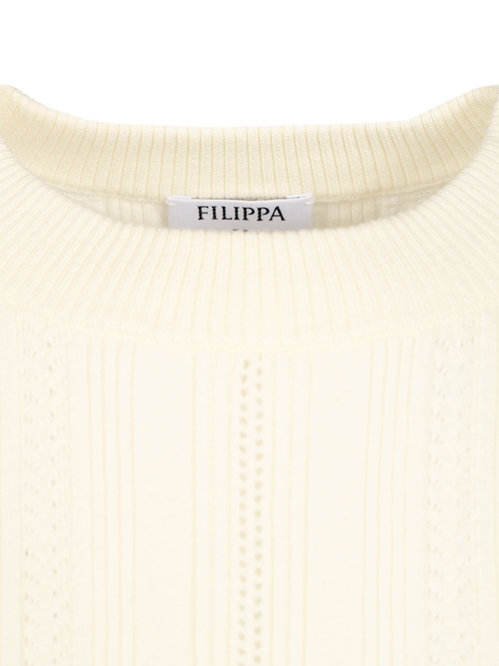 Braid Knit T-Shirt White - 3