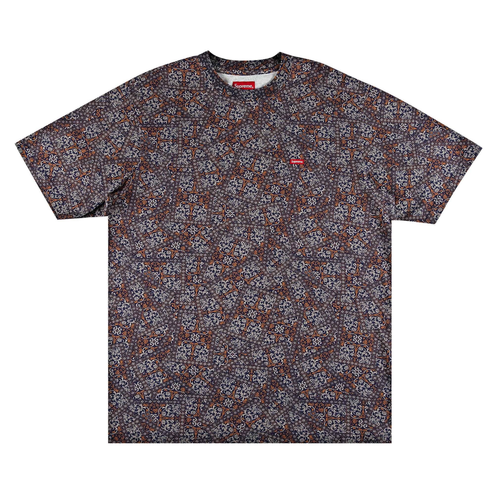 Supreme Small Box Tee 'Navy Floral Cards' - 1