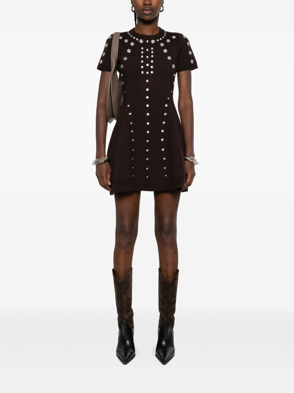 embellished short-sleeve mini dress - 2