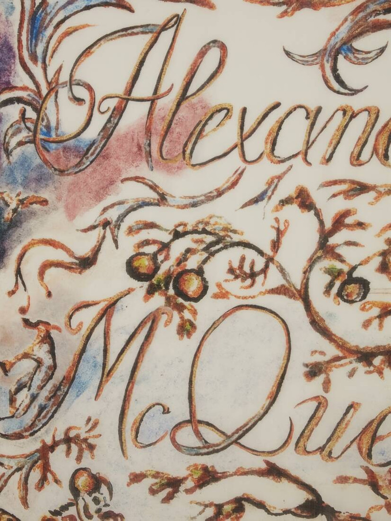 Blake Illustration Scarf in Ivory/light Brown 3