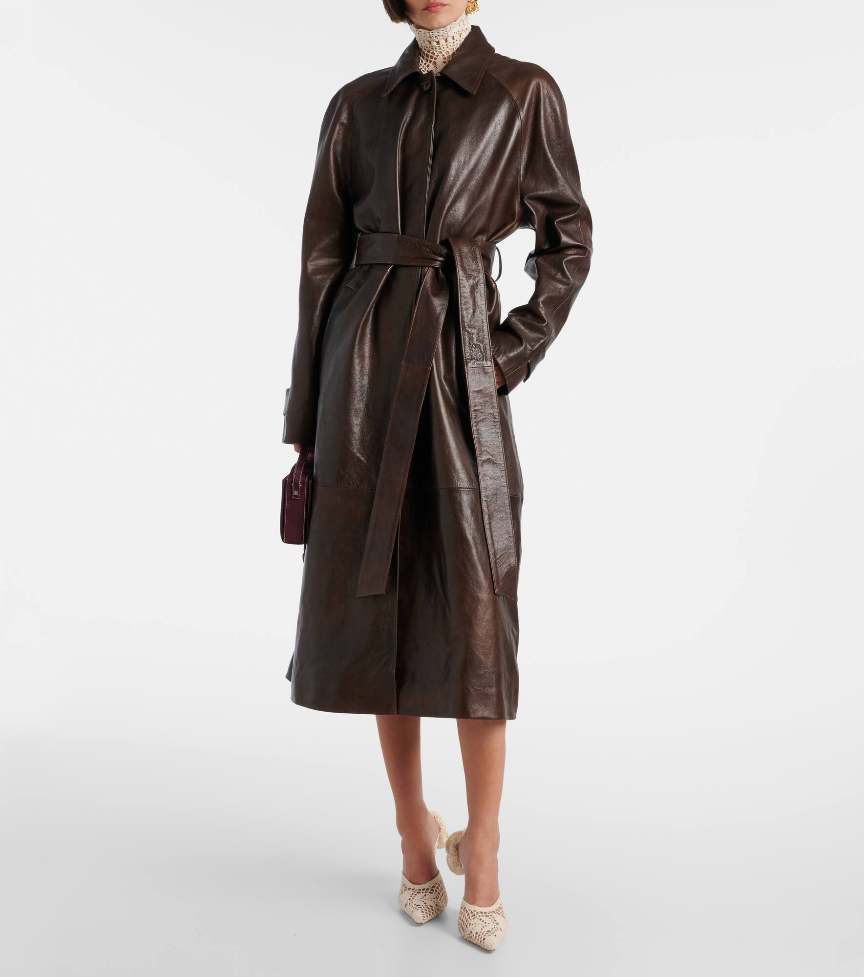 Leather wrap coat - 2