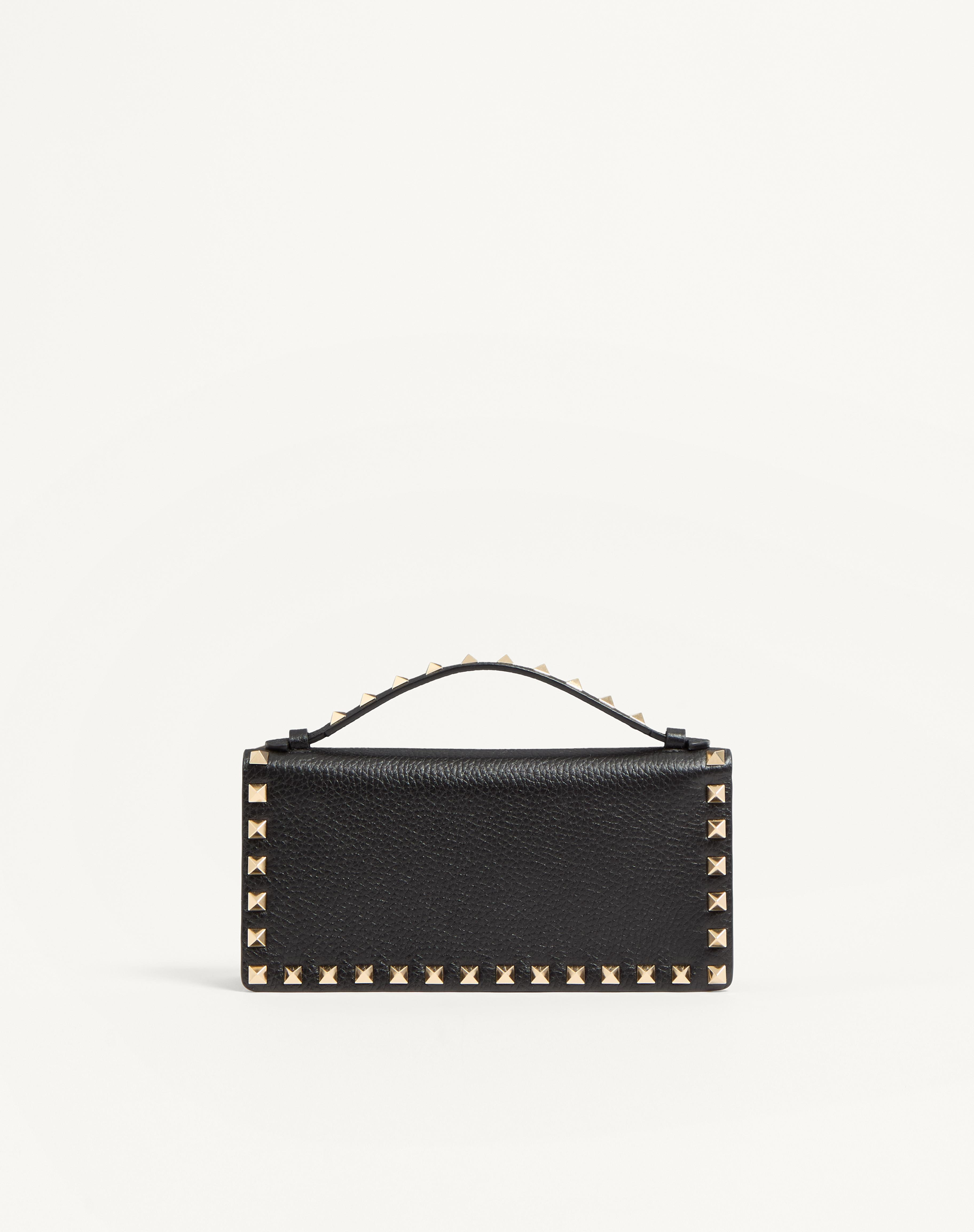 ROCKSTUD WALLET WITH CHAIN IN GRAINY CALFSKIN - 5