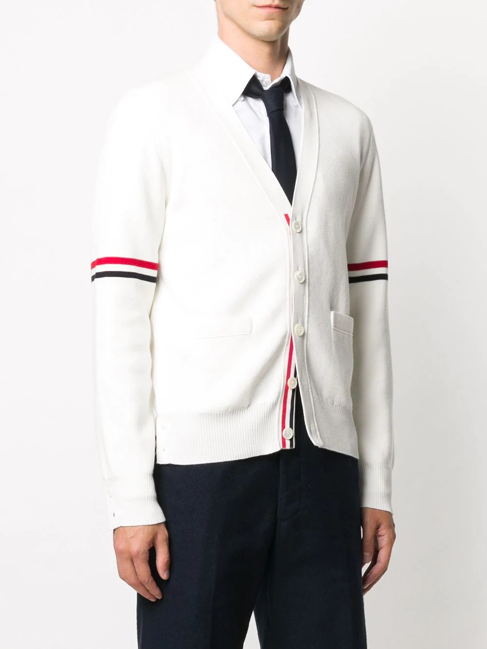 tricolour 4-Bar cardigan - 3