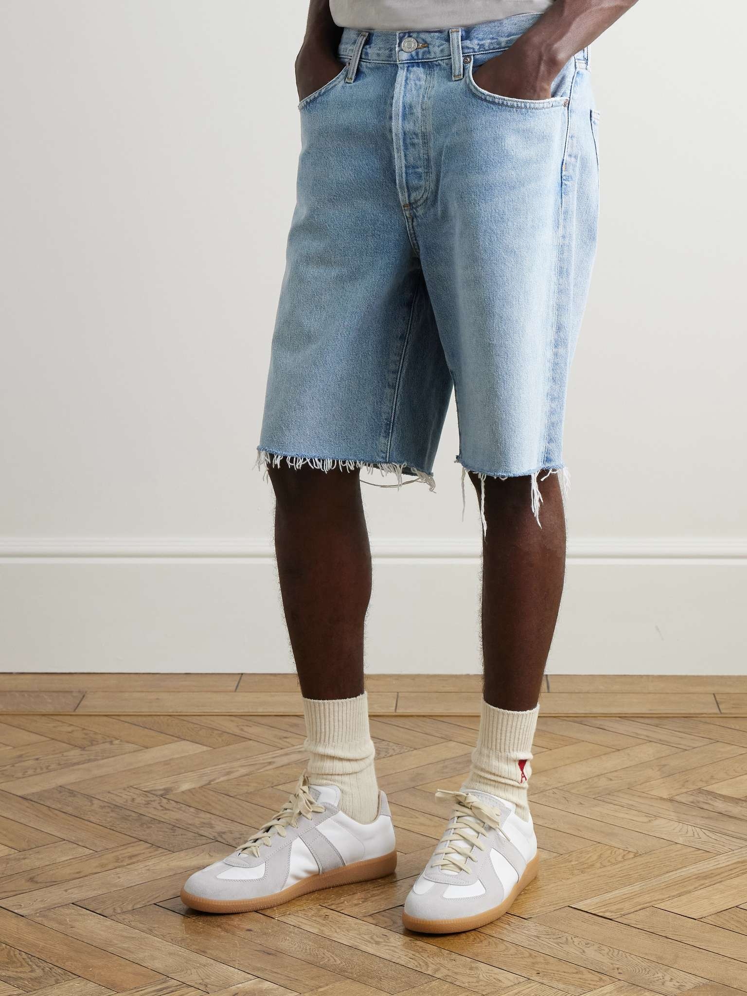 Anson Straight-Leg Frayed Denim Shorts - 3