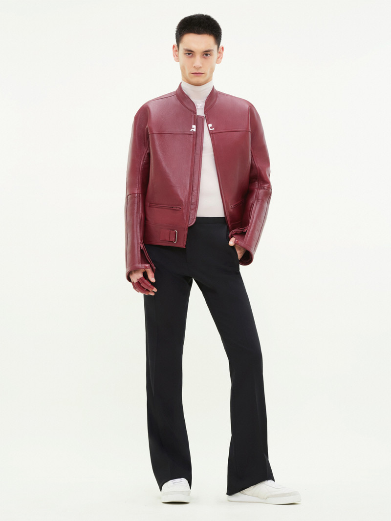 courrèges SCUBA LEATHER BIKER JACKET outlook