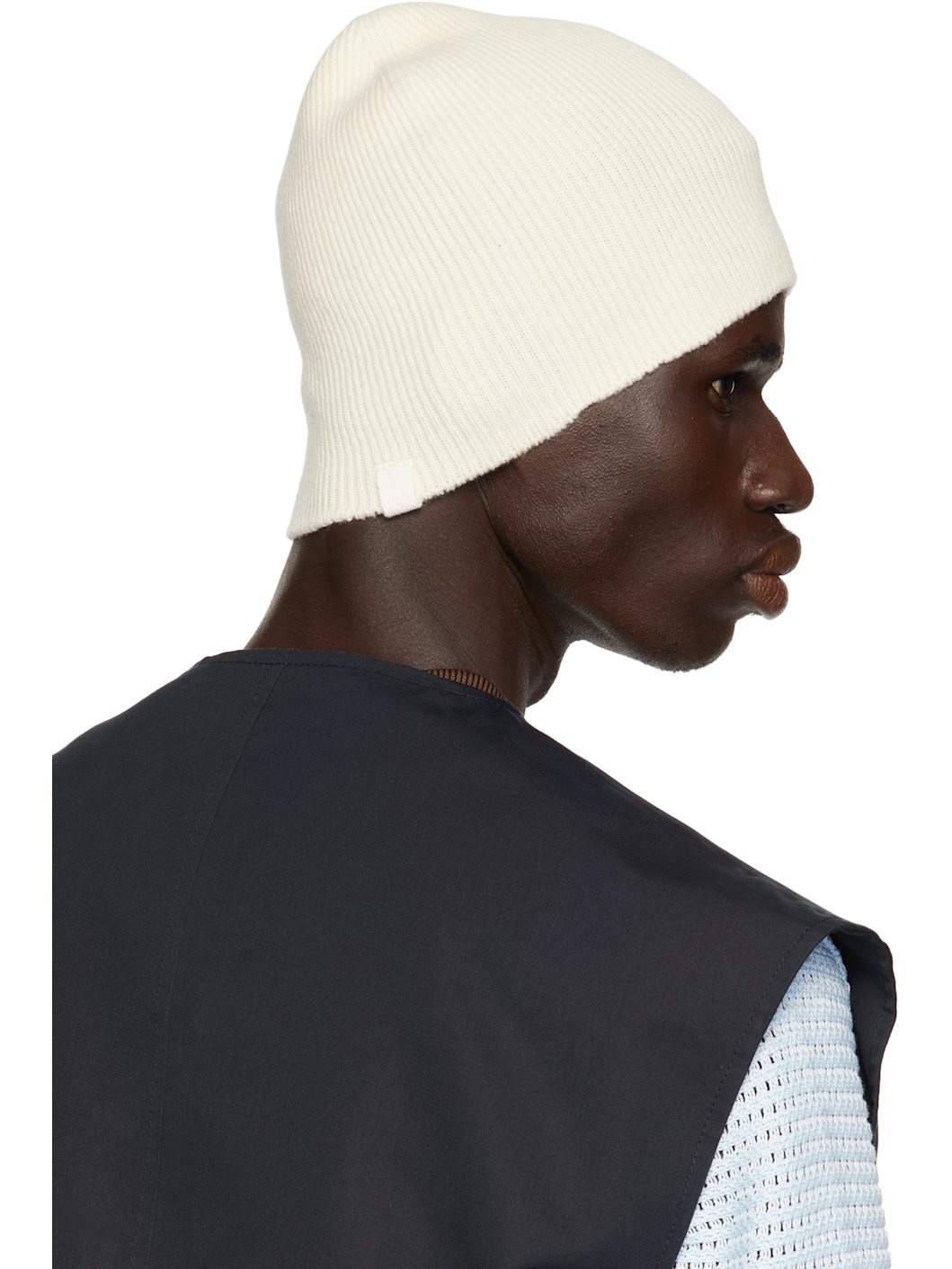 Off-White Rib-Knit Beanie - 3