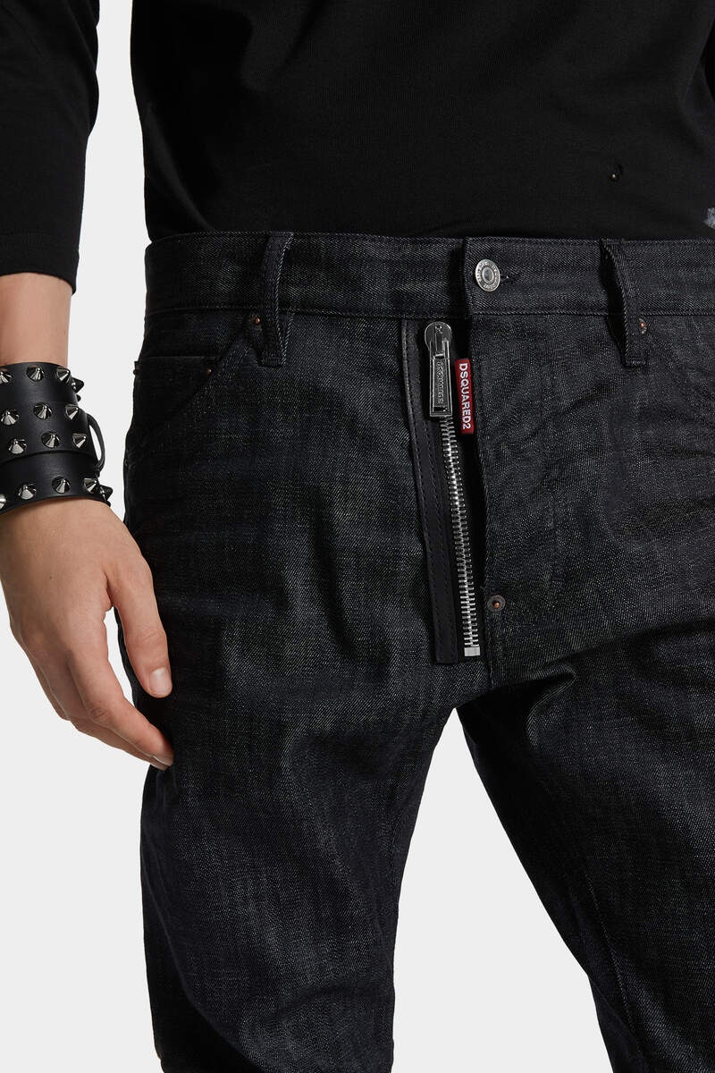BLACK RINSE WASH COOL GUY JEANS - 5
