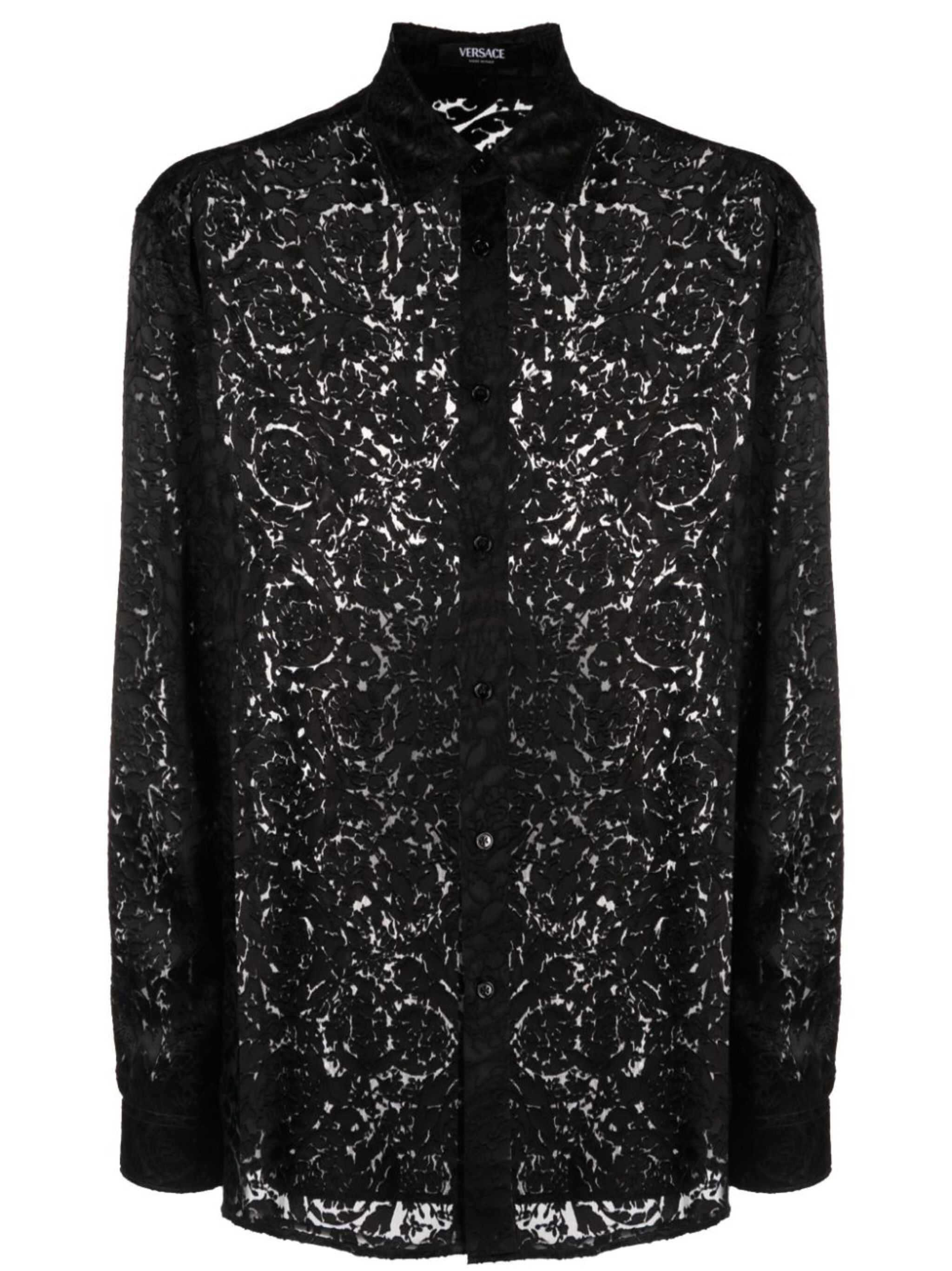 lace long-sleeve shirt - 1