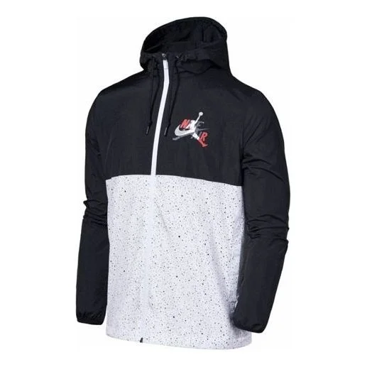Men's Air Jordan AS J JM Clscs Windwear JKT Colorblock Hooded Jacket Black CT9369-010 - 1