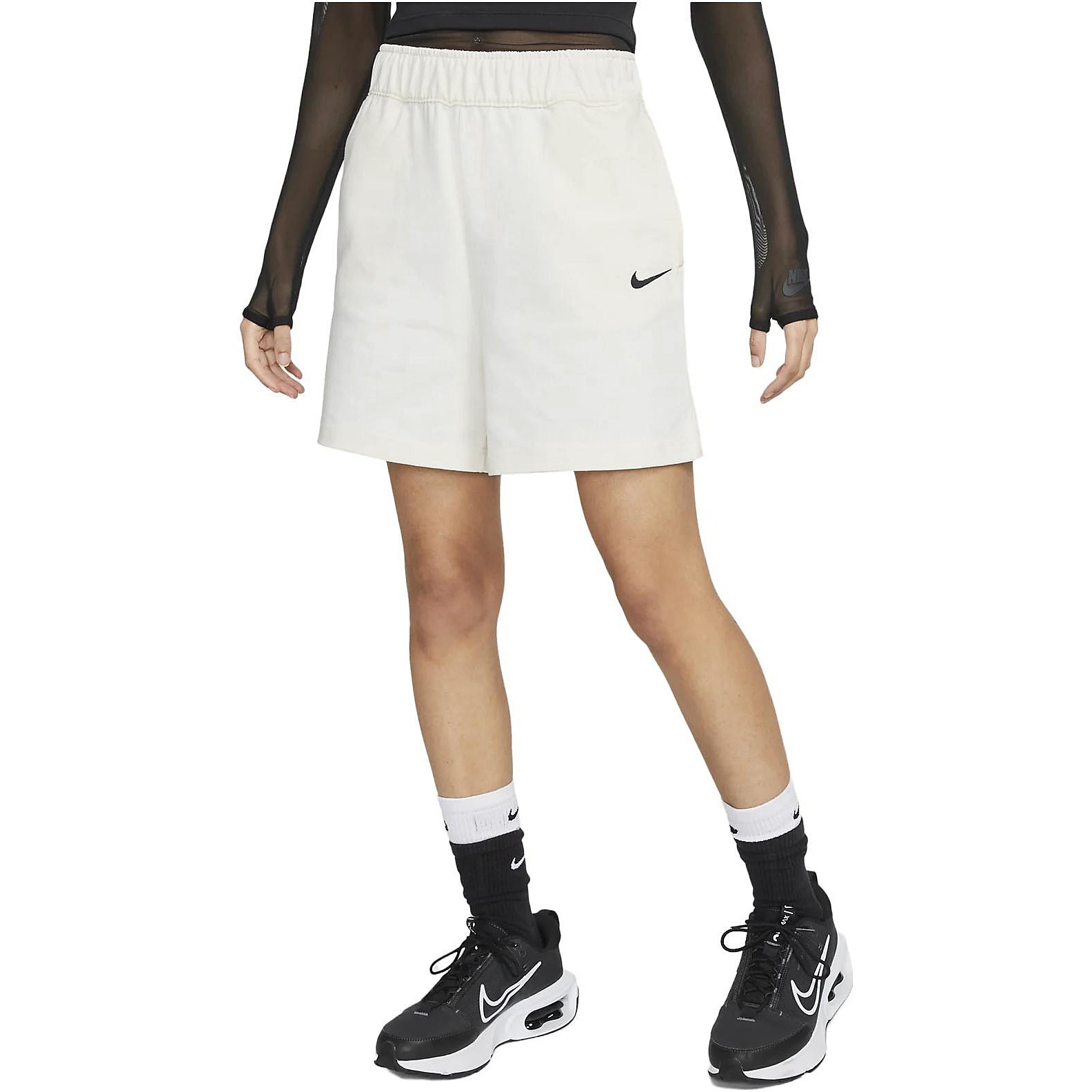 (WMNS) Nike Nsw Jersey Shorts 'White' DM6729-133 - 3