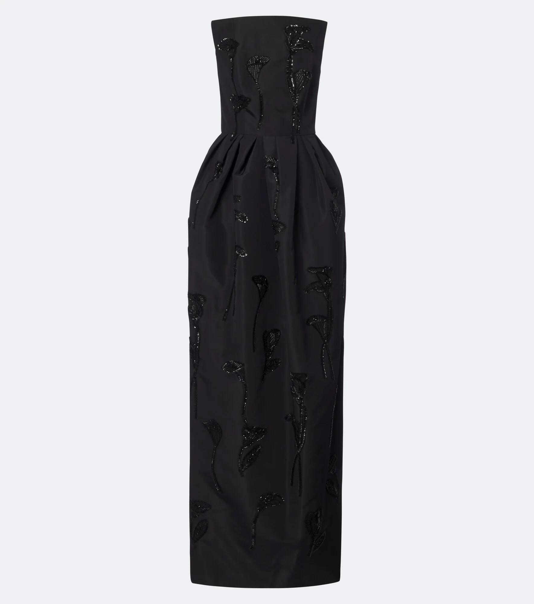 Embellished strapless silk bustier gown - 1