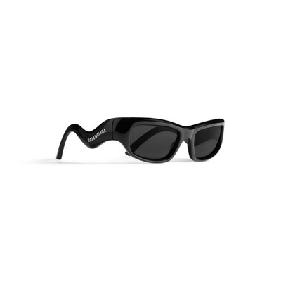 BALENCIAGA Hamptons Rectangle Sunglasses in Black outlook