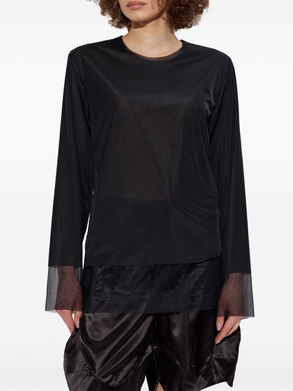 semi-sheer blouse - 3