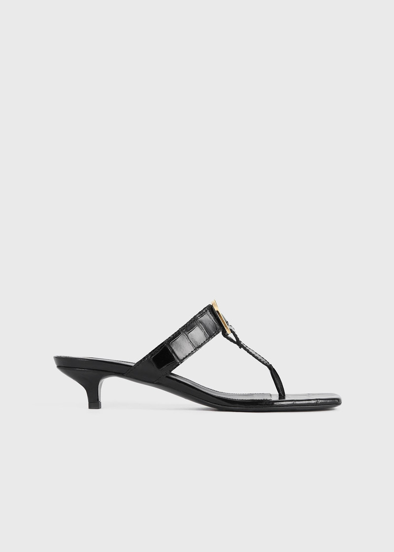 The Belted Croco Flip-Flop Heel black - 1