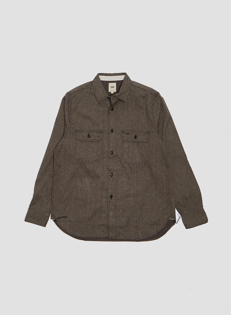 FOB Factory Black Heather Work Shirt Black 1