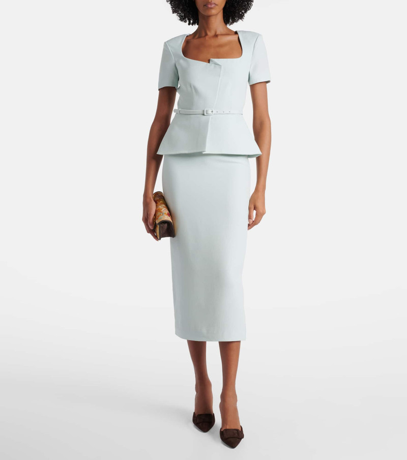 ROLAND MOURET Wool and slik midi dress outlook