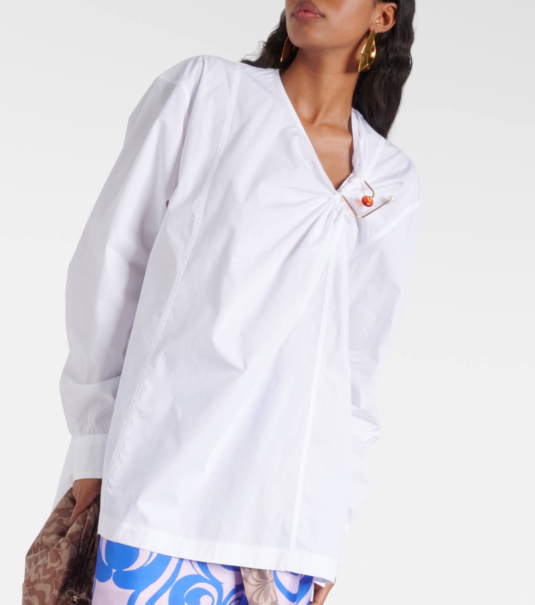 Embellished cotton poplin blouse - 4