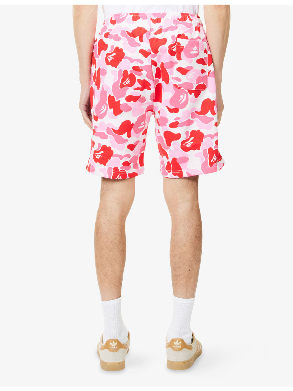 Camo Shark Printed Cotton Sweat Shorts - 4