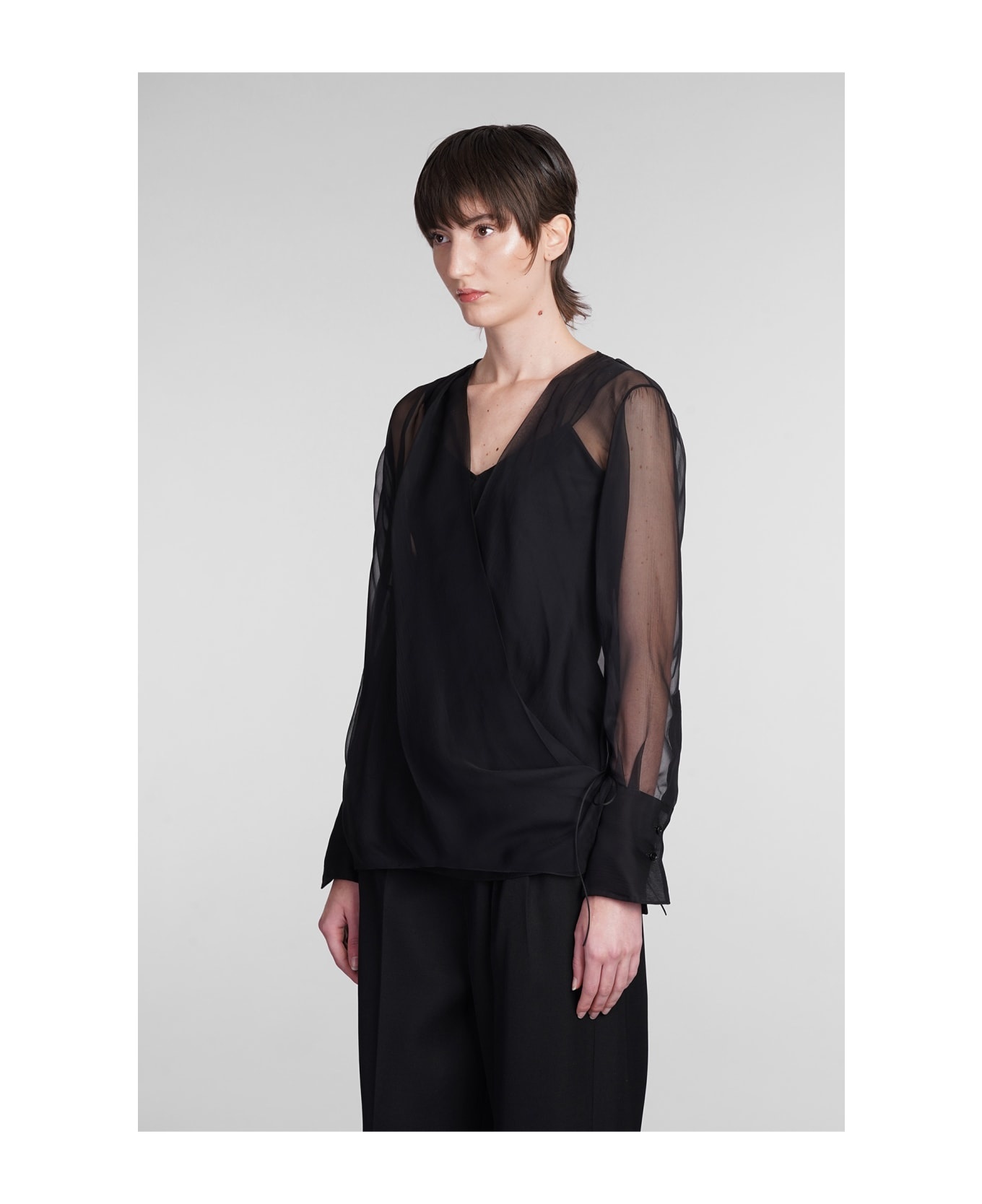 Topwear In Black Silk - 4