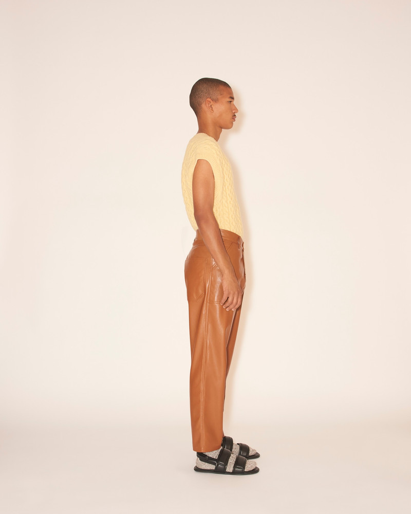 JASPER - OKOBOR™ alt-leather workwear trousers - Tobacco 4