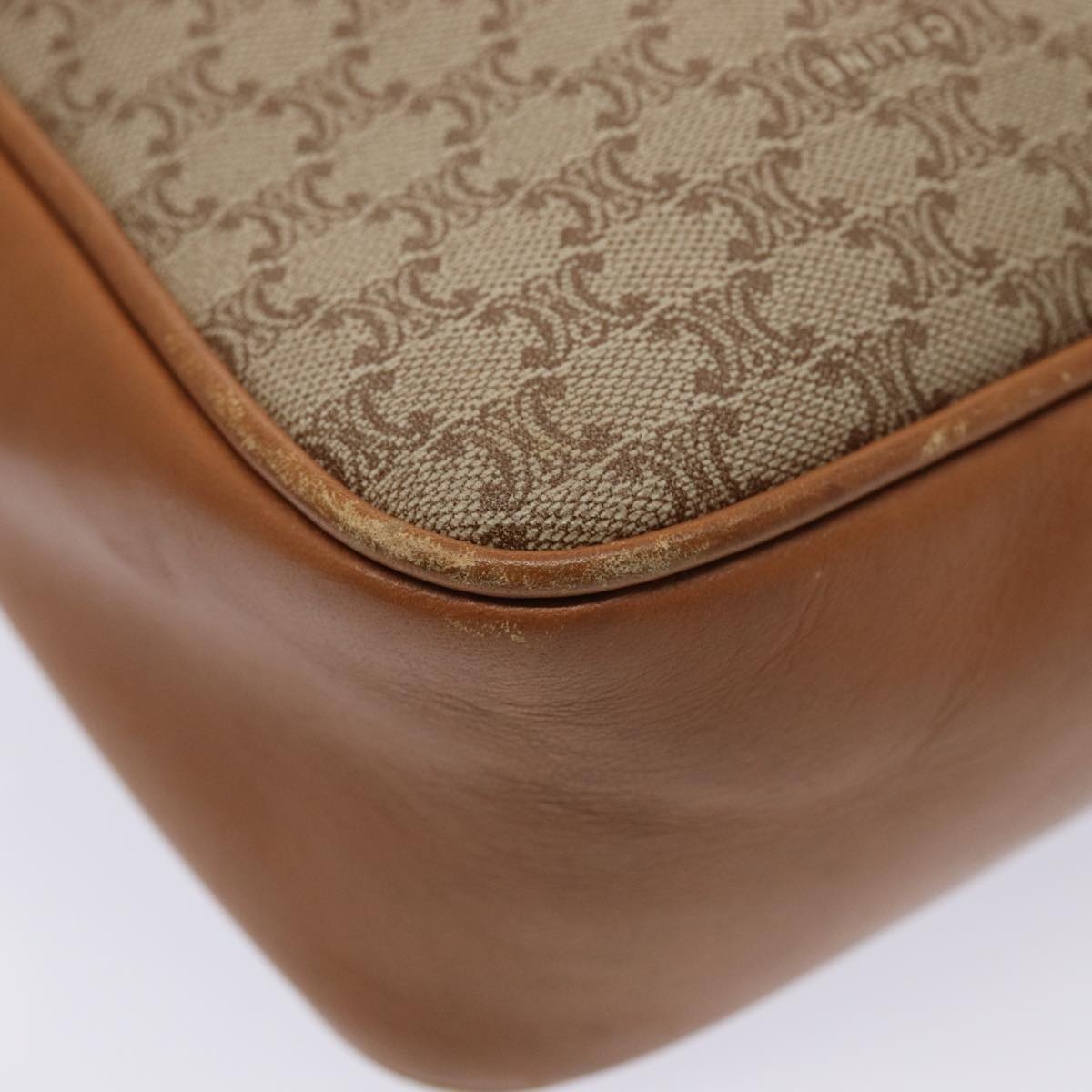 CELINE Macadam Canvas Shoulder Bag Beige Gold - 16