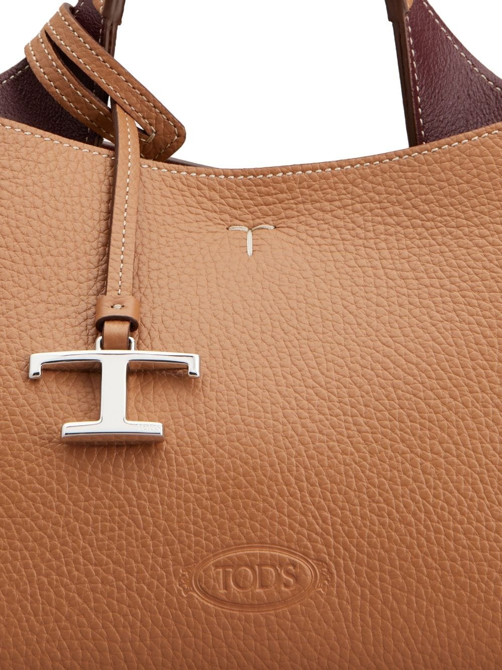 logo-pendant leather tote bag - 4