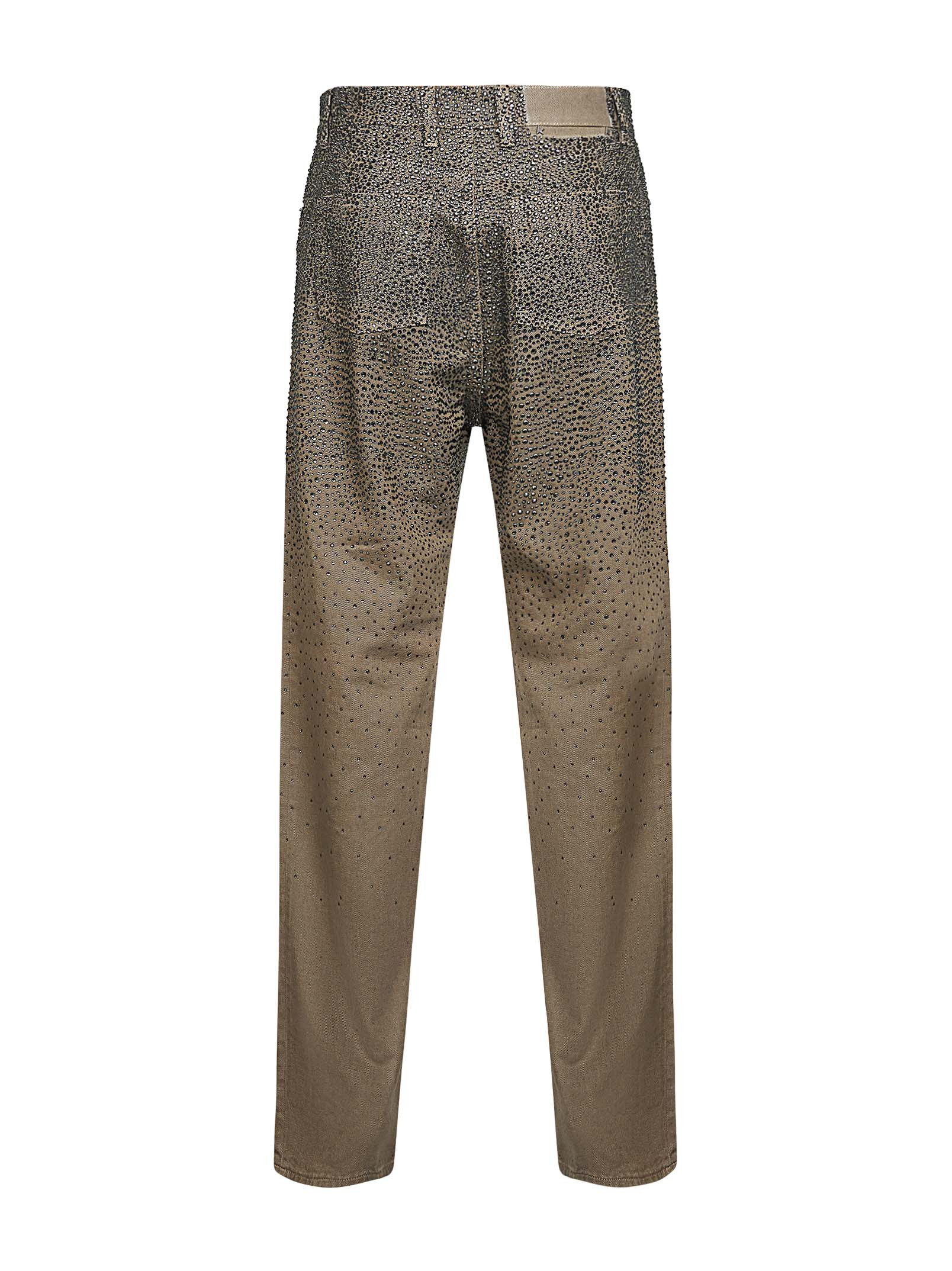 Golden Goose Women Green Denim Gradient-Effect Swarovski Crystal Jeans - 2