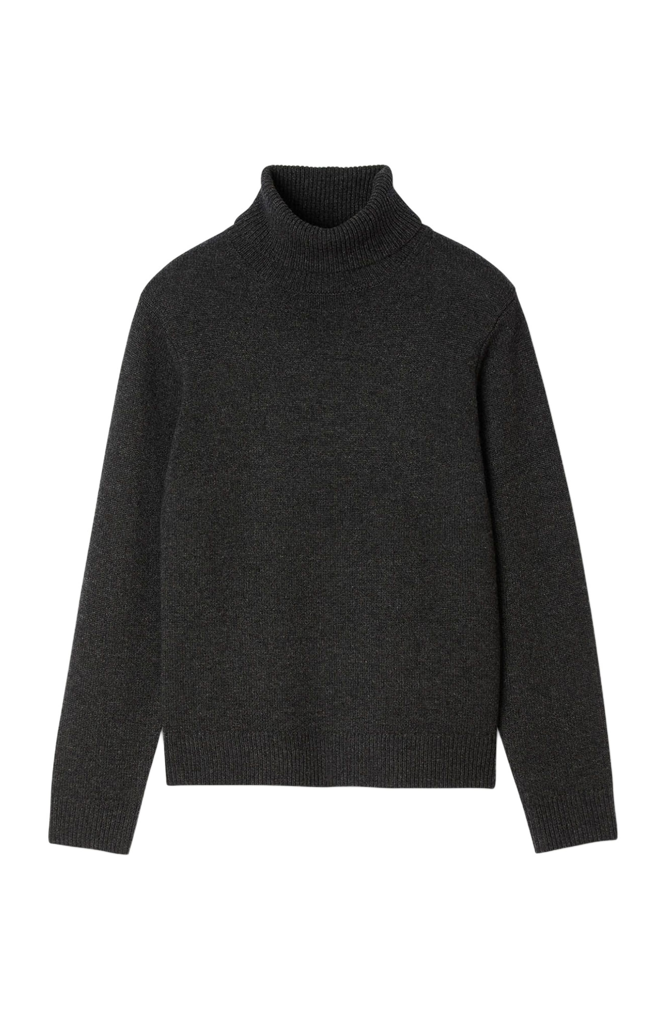 SANDRO Wool and cashmere turtleneck sweater in Dark Grey at Nordstrom - 4